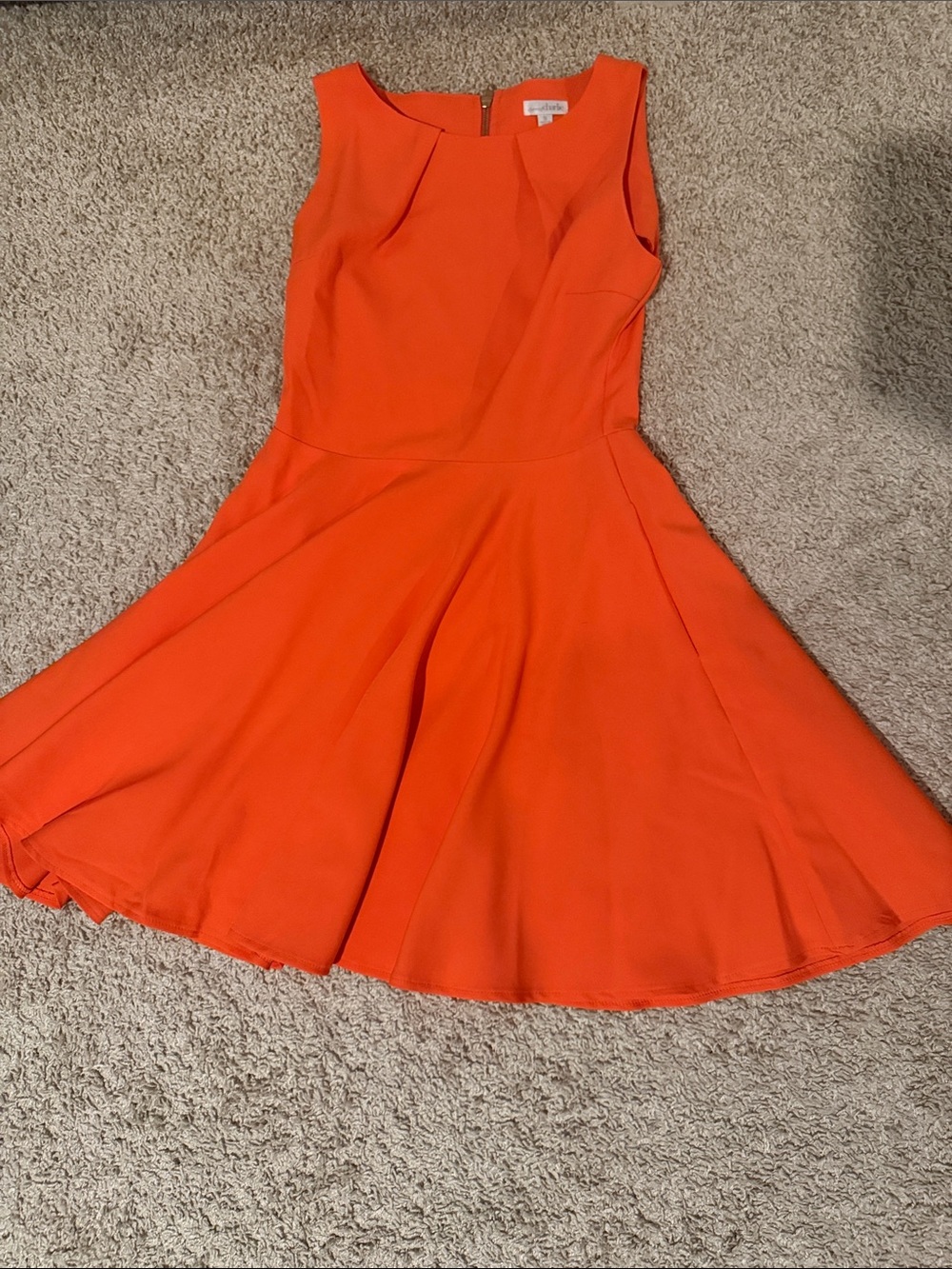 Charming Charlie Vibrant Orange Sleeveless Fit & Flare Dress